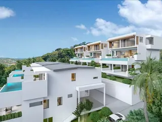 Комплекс вилл с видом на море в спокойном районе, рядом с Рыбацкой деревней, Самуи, Таиланд