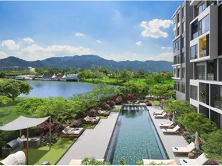 Новый кондоминиум с видом на лагуну и озеро в престижном курортном районе рядом с Боут Авеню, Пхукет, Таиланд