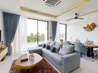 Новый жилой комплекс вилл с бассейнами и видом на море в Маенаме, Самуи, Сураттхани, Таиланд