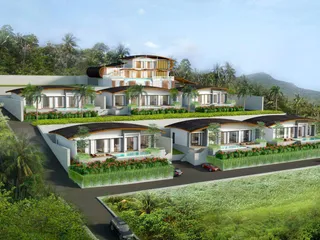 Новый жилой комплекс вилл с бассейнами и видом на море в Маенаме, Самуи, Сураттхани, Таиланд