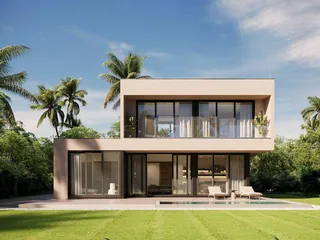 Комплекс тропических вилл с бассейнами рядом с пляжем, Самуи, Таиланд