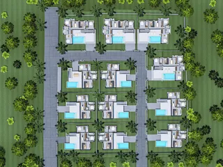 Виллы с бассейнами, террасами и садами, в окружении зелёных участков, Бопхут, Самуи, Таиланд