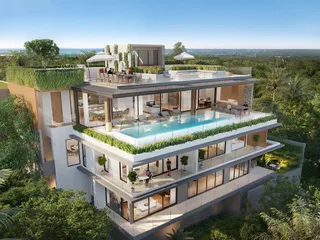 Комплекс вилл с бассейнами и панорамными видами рядом с пляжами, Чалонг, Пхукет, Таиланд