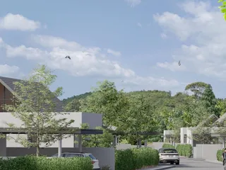 Комплекс новых одноэтажных вилл с бассейнами рядом с морем, 300 метров от пляжа, Самуи, Сураттхани, Таиланд