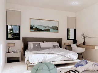 Комплекс новых одноэтажных вилл с бассейнами рядом с морем, 300 метров от пляжа, Самуи, Сураттхани, Таиланд