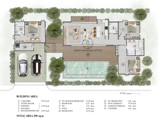 Комплекс новых одноэтажных вилл с бассейнами рядом с морем, 300 метров от пляжа, Самуи, Сураттхани, Таиланд