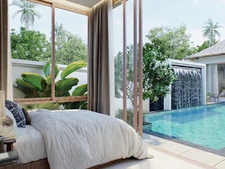 Комплекс вилл с бассейнами и садами рядом с пляжем Най Янг и аэропортом, Пхукет, Таиланд