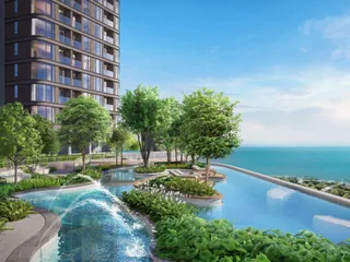 Новая высотная резиденция с бассейном, аквапарком и панорамным видом на океан, Джомтьен, Паттайя, Таиланд