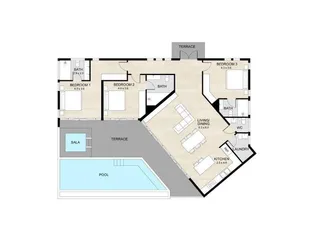 Новый комплекс вилл с бассейнами и видом на море недалеко от пляжа Банграк, Самуи, Таиланд