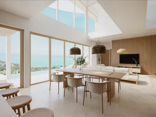 Новый комплекс вилл с бассейнами и видом на море недалеко от пляжа Банграк, Самуи, Таиланд