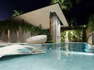 Новый комплекс вилл с бассейнами и спортивными зонами рядом с набережной Раваи и пляжем Най Харн, Пхукет, Таиланд