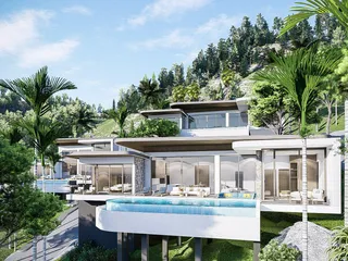 Новый комплекс вилл с бассейнами и панорамным видом на море, Чавенг Ной, Самуи, Таиланд