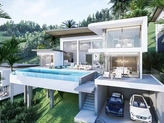 Новый комплекс вилл с бассейнами и панорамным видом на море, Чавенг Ной, Самуи, Таиланд