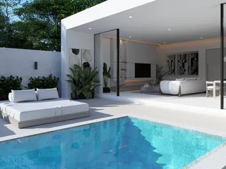 Новые односпальные виллы с бассейном рядом с пляжами, Самуи, Таиланд