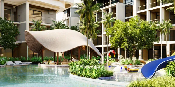 Крупный курортный кондоминиум для инвестиций на первой береговой линии пляжа Найтон, Пхукет, Таиланд