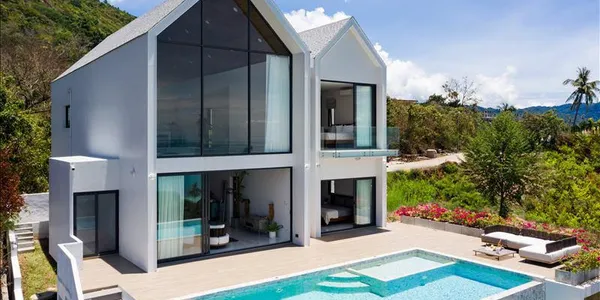 Великолепная вилла с бассейнами и панорамным видом на море, Самуи, Таиланд