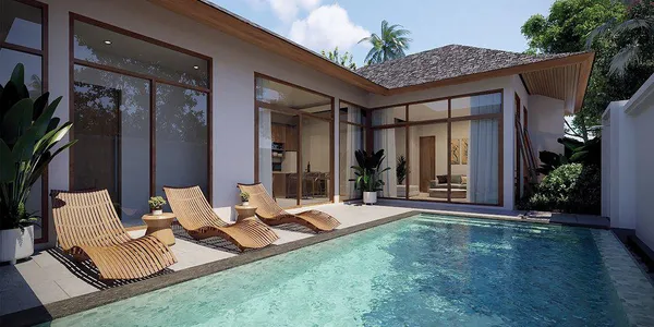 Комплекс вилл с бассейнами и садами рядом с пляжем Най Янг и аэропортом, Пхукет, Таиланд