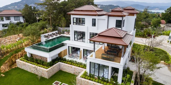 Великолепная вилла с бассейном, гаражом и панорамными видами рядом с пляжем Чонгмон, Самуи, Таиланд