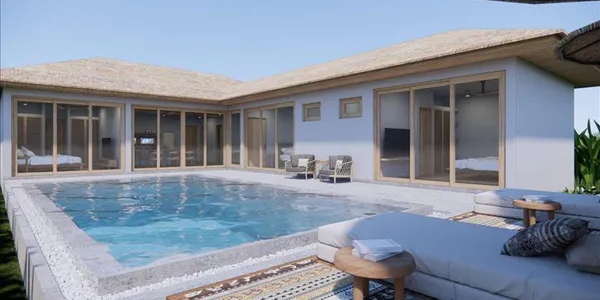 Комплекс вилл с террасами и бассейнами в резиденции с тренажерным залом, Чонг Мон, Самуи, Таиланд