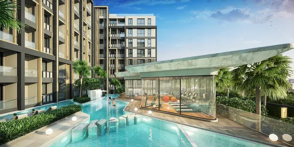 Новая резиденция с бассейном, садом и коворкингом недалеко от пляжа Джомтьен, Паттайя, Таиланд