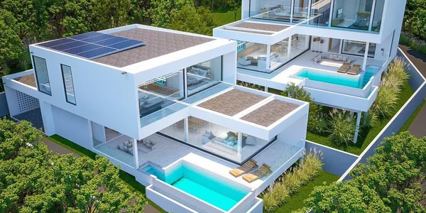 Новый комплекс меблированных вилл с бассейнами и панорамными видами, рядом с ночными клубами Чавенга, Самуи, Таиланд