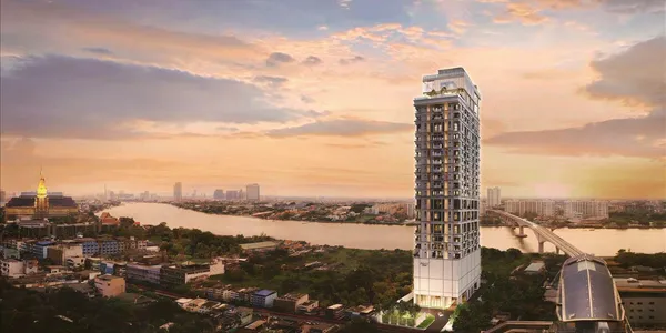 Жилой комплекс с бассейнами и панорамными видами на реку, Бангкок, Таиланд