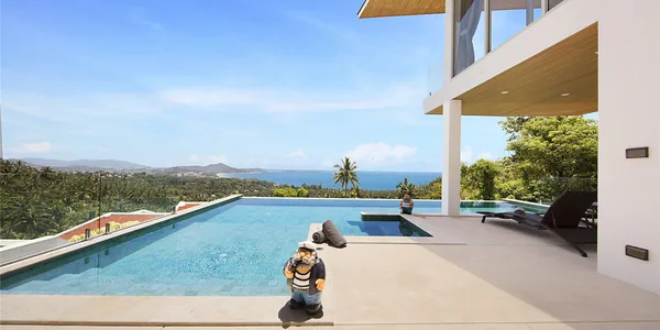 Меблированная вилла с бассейном и живописным видом на море, Самуи, Таиланд