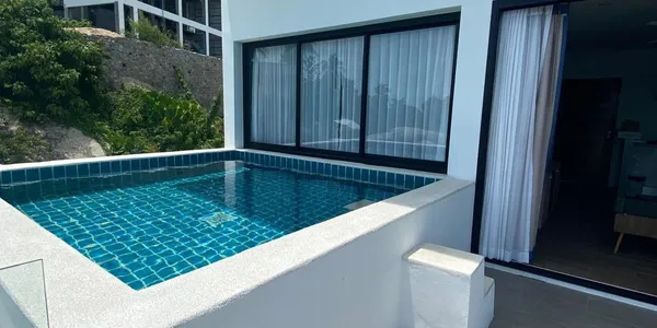 Меблированные двухкомнатные апартаменты с собственным бассейном и панорамным видом на море в 900 метрах от пляжа, Ламай, Самуи, Таиланд