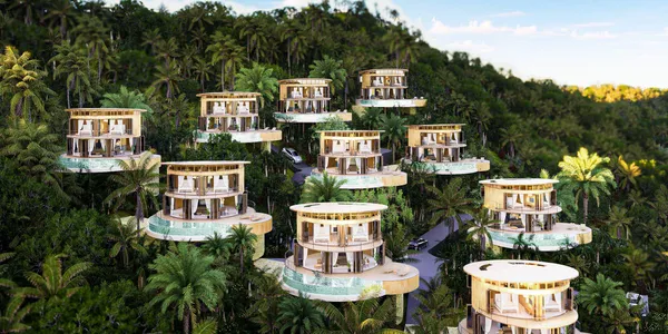 Комплекс вилл с бассейнами и видом на море, Самуи, Таиланд