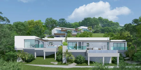 Комплекс вилл с панорамными видами в 5 минутах от пляжа Банг Рак, Самуи, Таиланд