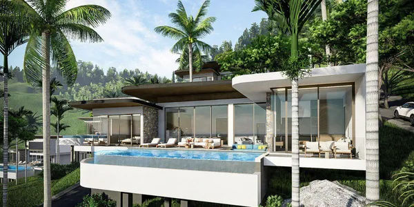 Новый комплекс вилл с бассейнами и панорамным видом на море, Чавенг Ной, Самуи, Таиланд