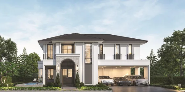 Закрытый комплекс вилл в классическом колониальном стиле, Паттайя, Таиланд