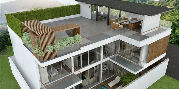 Комплекс вилл с бассейнами и террасами на крыше недалеко от международной школы и пляжей, Пхукет, Таиланд