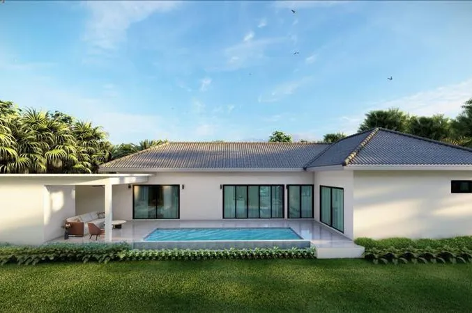 Новый комплекс вилл с бассейнами рядом с пляжем Ламай, Самуи