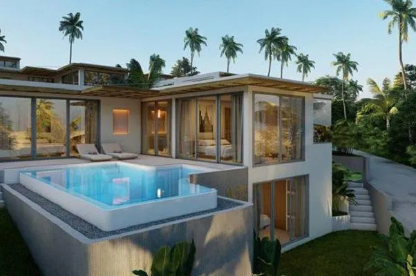 Меблированная вилла с бассейном, садом и живописными видами, Самуи, Таиланд