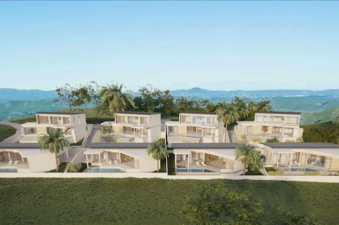 Новый комплекс вилл с бассейнами и видом на море недалеко от пляжа Банграк, Самуи, Таиланд