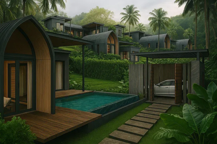 Комплекс меблированных вилл рядом с пляжем Натон, Самуи, Таиланд