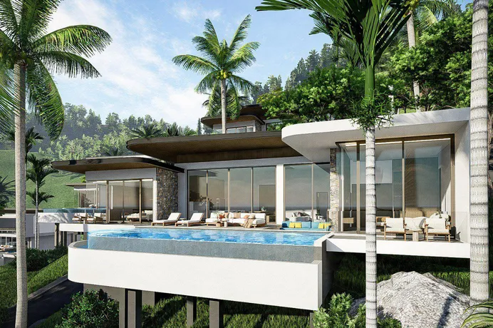 Новый комплекс вилл с бассейнами и панорамным видом на море, Чавенг Ной, Самуи, Таиланд