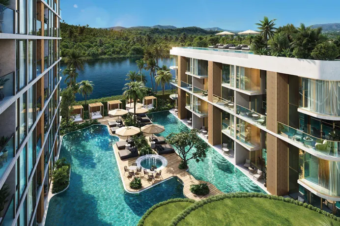 Двухуровневые апартаменты в новом комплексе с бассейнами, термальным комплексом и рестораном, рядом с пляжами, Пхукет, Таиланд